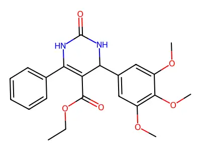 Ethyl 4-oxo-6-phenyl-2-(3,4,5-trimethoxyphenyl)-2H,3H,5H-3,5-diazinecarboxylate structure
