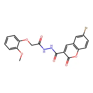 6-bromo-N'-[(2-methoxyphenoxy)acetyl]-2-oxo-2H-chromene-3-carbohydrazide structure