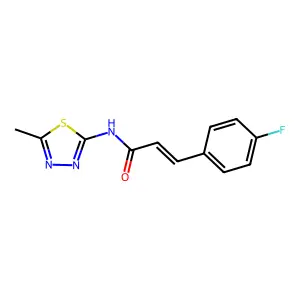 (E)-3-(4-fluorophenyl)-N-(5-methyl-1,3,4-thiadiazol-2-yl)prop-2-enamide structure