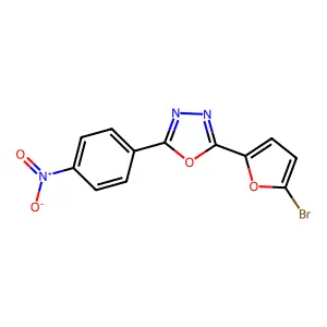 2-(5-Bromofuran-2-yl)-5-(4-nitrophenyl)-1,3,4-oxadiazole structure