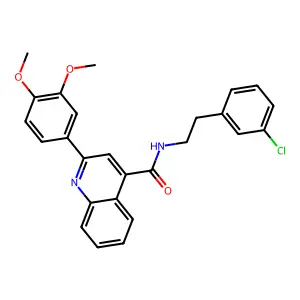 N-[2-(3-chlorophenyl)ethyl]-2-(3,4-dimethoxyphenyl)quinoline-4-carboxamide structure