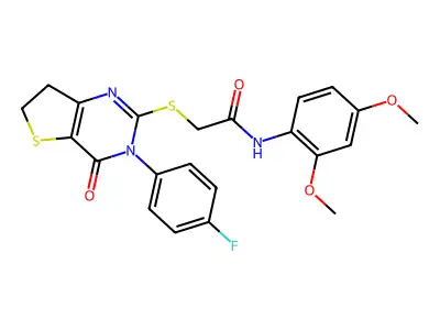 N-(2,4-dimethoxyphenyl)-2-{[3-(4-fluorophenyl)-4-oxo-3H,4H,6H,7H-thieno[3,2-d]pyrimidin-2-yl]sulfanyl}acetamide structure