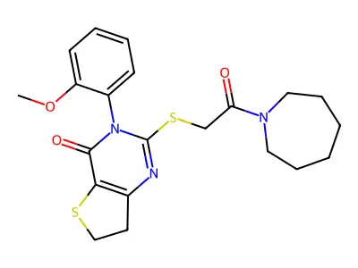 2-{[2-(azepan-1-yl)-2-oxoethyl]sulfanyl}-3-(2-methoxyphenyl)-3H,4H,6H,7H-thieno[3,2-d]pyrimidin-4-one structure