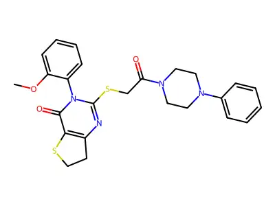 3-(2-methoxyphenyl)-2-{[2-oxo-2-(4-phenylpiperazin-1-yl)ethyl]sulfanyl}-3H,4H,6H,7H-thieno[3,2-d]pyrimidin-4-one structure