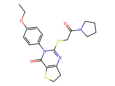 3-(4-ethoxyphenyl)-2-{[2-oxo-2-(pyrrolidin-1-yl)ethyl]sulfanyl}-3H,4H,6H,7H-thieno[3,2-d]pyrimidin-4-one structure