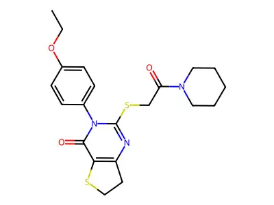 3-(4-ethoxyphenyl)-2-{[2-oxo-2-(piperidin-1-yl)ethyl]sulfanyl}-3H,4H,6H,7H-thieno[3,2-d]pyrimidin-4-one structure