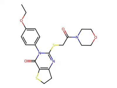 3-(4-ethoxyphenyl)-2-{[2-(morpholin-4-yl)-2-oxoethyl]sulfanyl}-3H,4H,6H,7H-thieno[3,2-d]pyrimidin-4-one structure