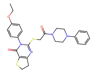 3-(4-ethoxyphenyl)-2-((2-oxo-2-(4-phenylpiperazin-1-yl)ethyl)thio)-6,7-dihydrothieno[3,2-d]pyrimidin-4(3H)-one structure