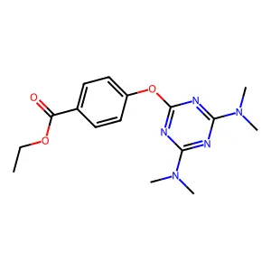 Ethyl 4-[[4,6-bis(dimethylamino)-1,3,5-triazin-2-yl]oxy]benzoate structure
