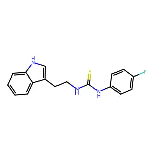 1-(4-fluorophenyl)-3-[2-(1H-indol-3-yl)ethyl]thiourea structure