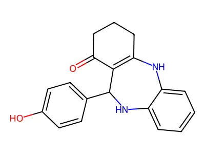 6-(4-Hydroxyphenyl)-5,6,8,9,10,11-hexahydrobenzo[b][1,4]benzodiazepin-7-one structure