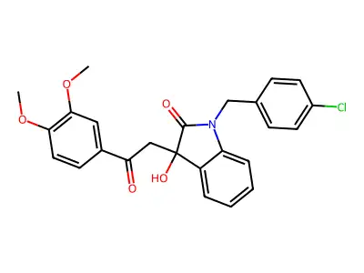1-(4-chlorobenzyl)-3-[2-(3,4-dimethoxyphenyl)-2-oxoethyl]-3-hydroxy-1,3-dihydro-2H-indol-2-one structure