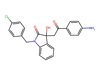 3-[2-(4-Aminophenyl)-2-oxoethyl]-1-[(4-chlorophenyl)methyl]-3-hydroxyindol-2-one structure