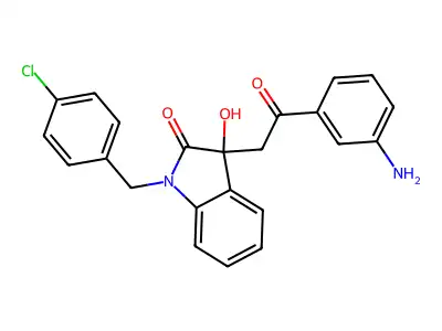 3-[2-(3-Aminophenyl)-2-oxoethyl]-1-[(4-chlorophenyl)methyl]-3-hydroxyindol-2-one structure