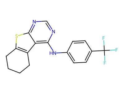 N-[4-(trifluoromethyl)phenyl]-5,6,7,8-tetrahydro-[1]benzothiolo[2,3-d]pyrimidin-4-amine structure