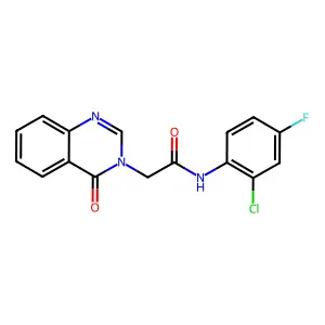 N-(2-chloro-4-fluorophenyl)-2-(4-oxoquinazolin-3-yl)acetamide structure