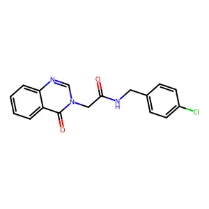 N-(4-chlorobenzyl)-2-(4-oxo-3(4H)-quinazolinyl)acetamide structure