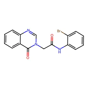N-(2-bromophenyl)-2-(4-oxo-3(4H)-quinazolinyl)acetamide structure
