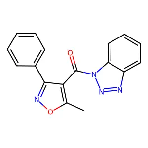 Benzotriazol-1-yl-(5-methyl-3-phenyl-1,2-oxazol-4-yl)methanone structure