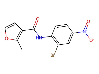 N-(2-bromo-4-nitrophenyl)-2-methylfuran-3-carboxamide structure