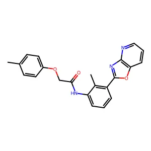 N-[2-methyl-3-([1,3]oxazolo[4,5-b]pyridin-2-yl)phenyl]-2-(4-methylphenoxy)acetamide structure