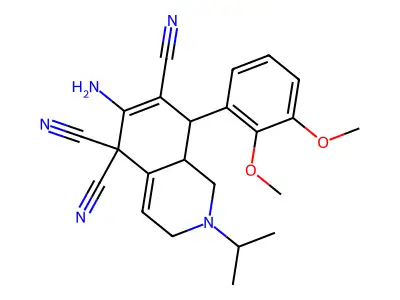 6-amino-8-(2,3-dimethoxyphenyl)-2-propan-2-yl-1,3,8,8a-tetrahydroisoquinoline-5,5,7-tricarbonitrile structure