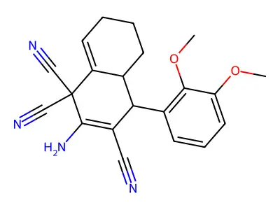 2-amino-4-(2,3-dimethoxyphenyl)-4a,5,6,7-tetrahydro-4H-naphthalene-1,1,3-tricarbonitrile structure
