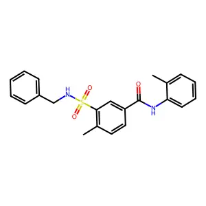 3-[(benzylamino)sulfonyl]-4-methyl-N-(2-methylphenyl)benzamide structure