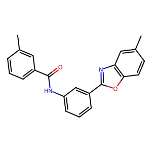 3-methyl-N-[3-(5-methyl-1,3-benzoxazol-2-yl)phenyl]benzamide structure