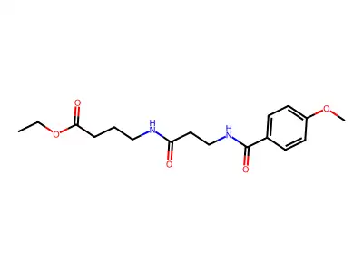 Ethyl 4-(3-(4-methoxybenzamido)propanamido)butanoate structure