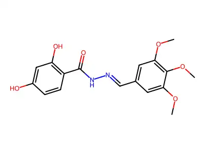2,4-dihydroxy-N-[(3,4,5-trimethoxyphenyl)methylideneamino]benzamide structure