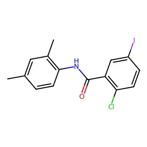 2-chloro-N-(2,4-dimethylphenyl)-5-iodobenzamide structure