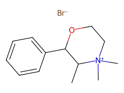 Morpholinium, 2-phenyl-3,4,4-trimethyl-, bromide structure