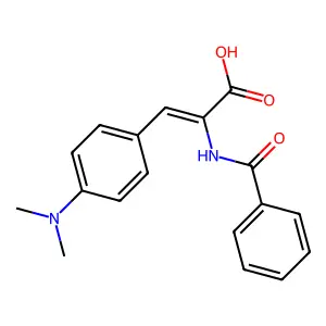 2-(Benzoylamino)-3-[4-(dimethylamino)phenyl]-acrylic acid structure