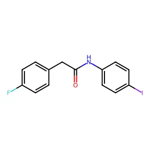 2-(4-fluorophenyl)-N-(4-iodophenyl)acetamide structure