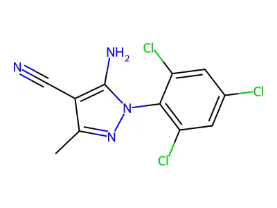 5-Amino-3-methyl-1-(2,4,6-trichlorophenyl)-1H-pyrazole-4-carbonitrile structure