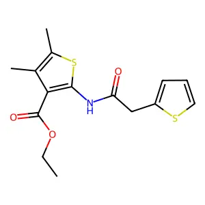 Ethyl 4,5-dimethyl-2-[(2-thiophen-2-ylacetyl)amino]thiophene-3-carboxylate structure