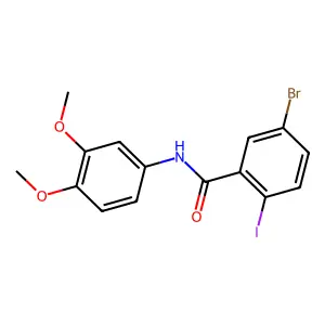 5-bromo-N-(3,4-dimethoxyphenyl)-2-iodobenzamide structure
