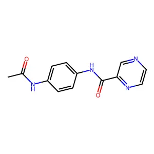 N-(4-acetamidophenyl)pyrazine-2-carboxamide structure