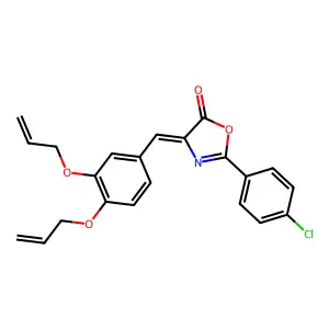 4-[3,4-bis(allyloxy)benzylidene]-2-(4-chlorophenyl)-1,3-oxazol-5(4H)-one structure