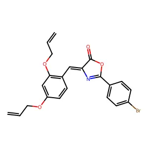 4-[2,4-bis(allyloxy)benzylidene]-2-(4-bromophenyl)-1,3-oxazol-5(4H)-one structure