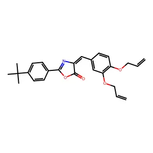 4-[3,4-bis(allyloxy)benzylidene]-2-(4-tert-butylphenyl)-1,3-oxazol-5(4H)-one structure