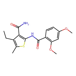 2-[(2,4-Dimethoxybenzoyl)amino]-4-ethyl-5-methylthiophene-3-carboxamide structure