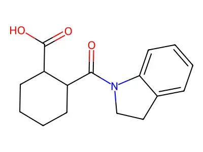2-(2,3-dihydro-1H-indole-1-carbonyl)cyclohexane-1-carboxylic acid structure