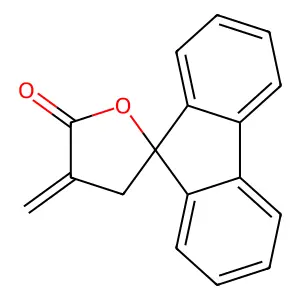 3-Methylene-6,7:8,9-dibenz-1-oxaspiro(4.4)nonan-2-one structure