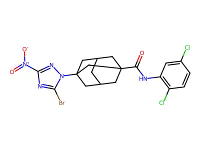 3-(5-bromo-3-nitro-1,2,4-triazol-1-yl)-N-(2,5-dichlorophenyl)adamantane-1-carboxamide structure