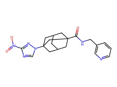 3-(3-nitro-1,2,4-triazol-1-yl)-N-(pyridin-3-ylmethyl)adamantane-1-carboxamide structure