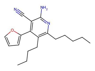 2-Amino-5-butyl-4-(furan-2-yl)-6-pentylpyridine-3-carbonitrile structure