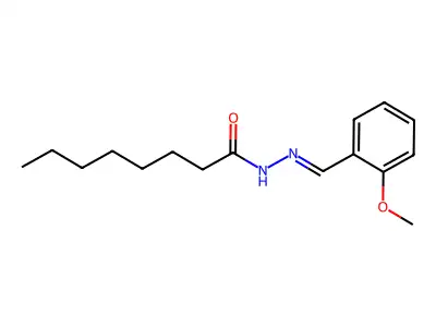 N-[(E)-(2-methoxyphenyl)methylideneamino]octanamide structure