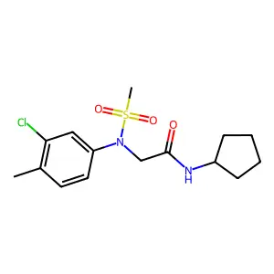 2-(3-chloro-4-methyl-N-methylsulfonylanilino)-N-cyclopentylacetamide structure
